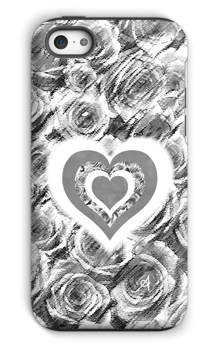 Phone & Tablet Cases iPhone 5c / Tough / Gloss Textured Roses Love & Background Monochrome Amanya Design Tough Phone Case Prodigi