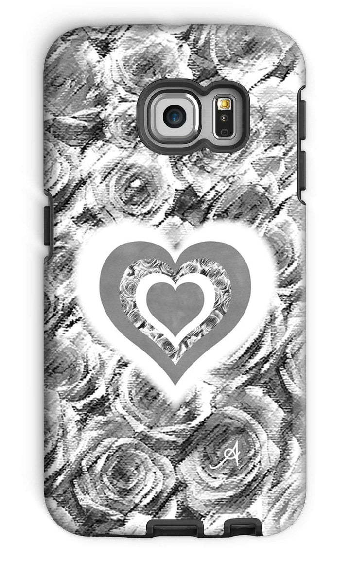 Phone & Tablet Cases Galaxy S6 Edge / Tough / Gloss Textured Roses Love & Background Monochrome Amanya Design Tough Phone Case Prodigi