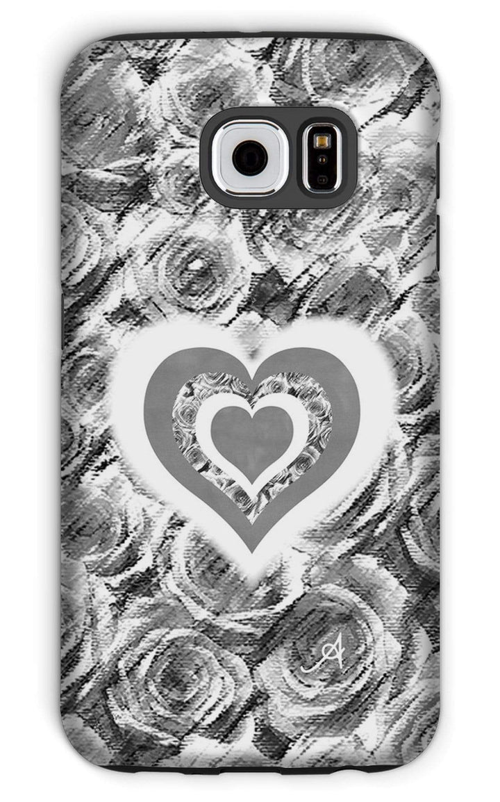 Phone & Tablet Cases Galaxy S6 / Tough / Gloss Textured Roses Love & Background Monochrome Amanya Design Tough Phone Case Prodigi