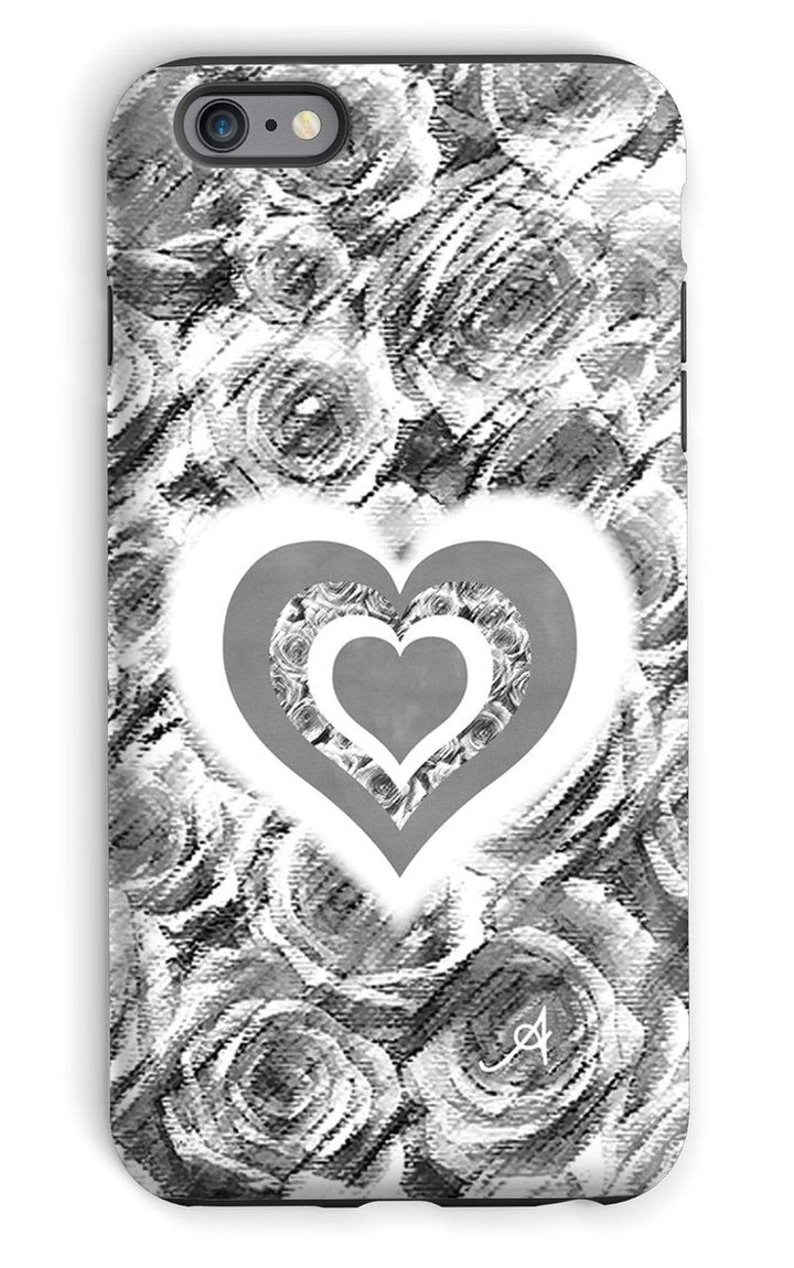 Phone & Tablet Cases iPhone 6 Plus / Tough / Gloss Textured Roses Love & Background Monochrome Amanya Design Tough Phone Case Prodigi