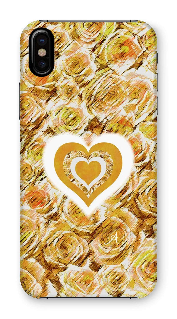 Phone & Tablet Cases iPhone XS / Snap / Gloss Textured Roses Love & Background Mustard Amanya Design Phone Case Prodigi