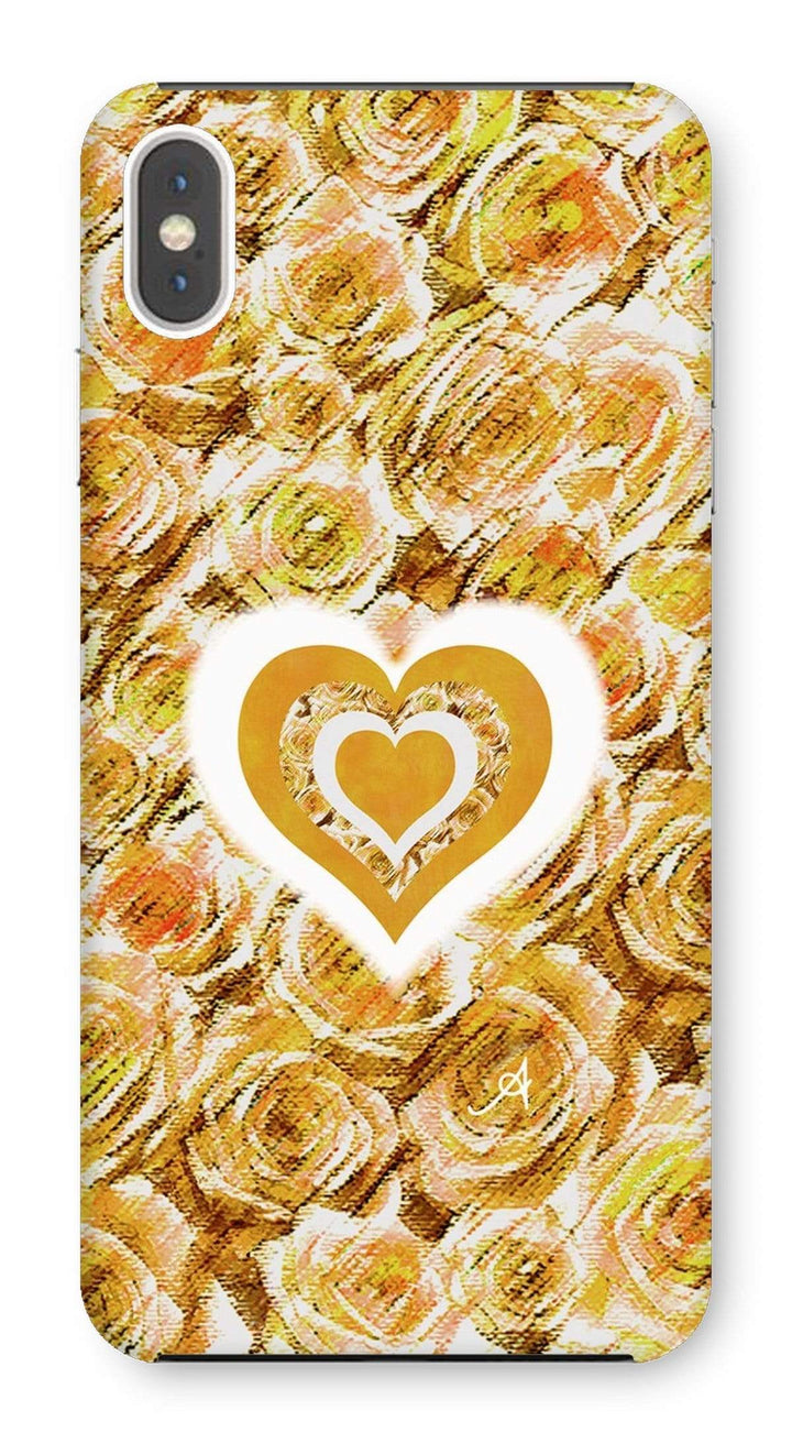 Phone & Tablet Cases iPhone XS Max / Snap / Gloss Textured Roses Love & Background Mustard Amanya Design Phone Case Prodigi