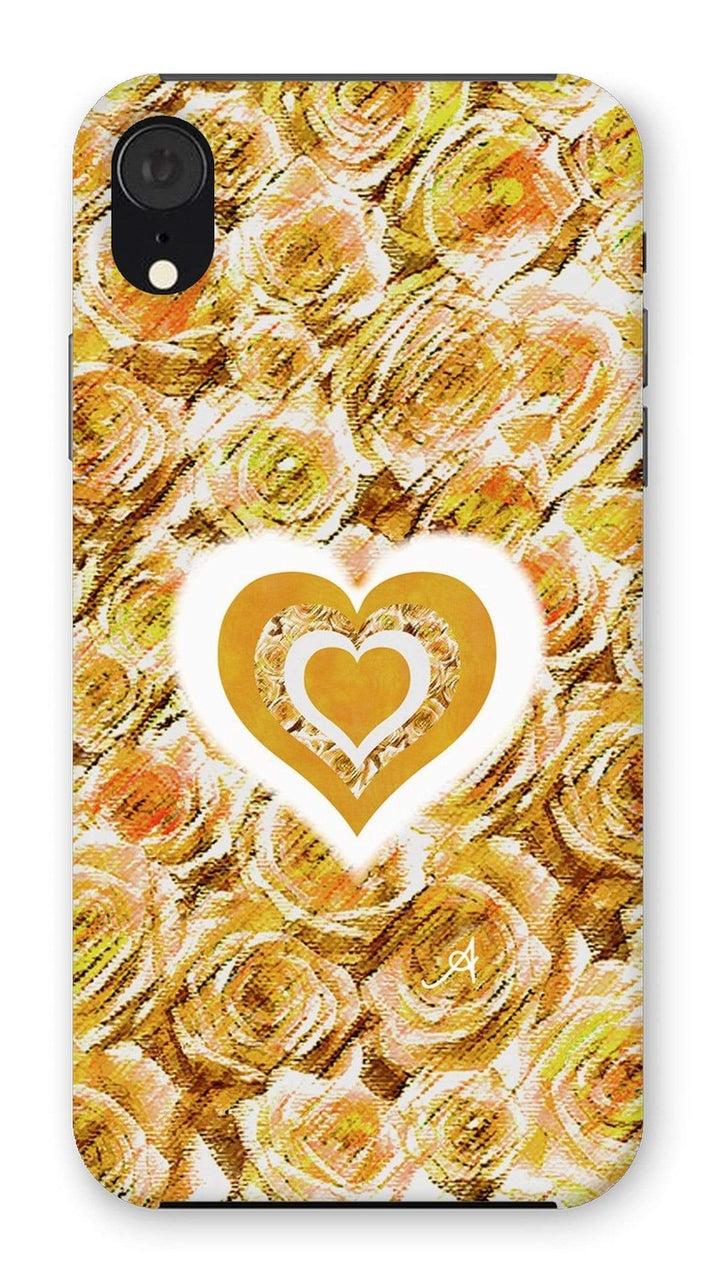 Phone & Tablet Cases iPhone XR / Snap / Gloss Textured Roses Love & Background Mustard Amanya Design Phone Case Prodigi