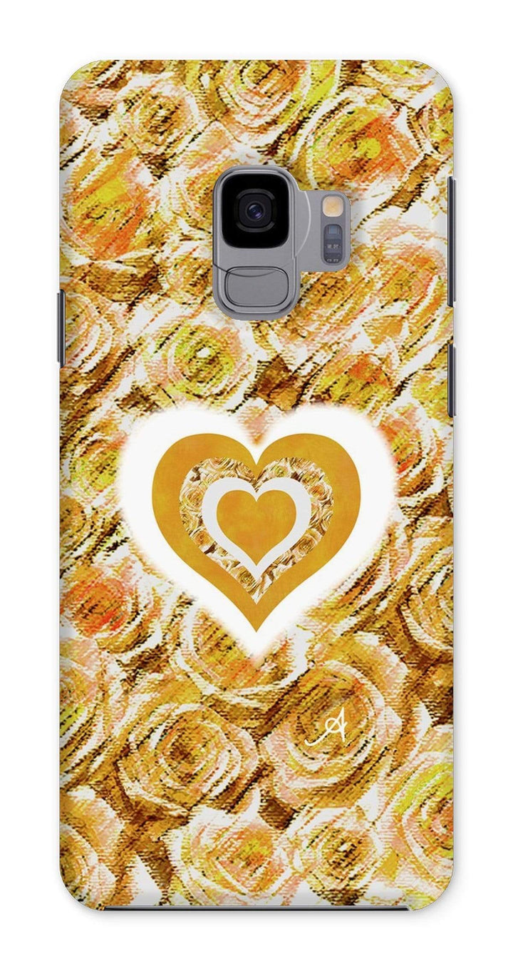 Phone & Tablet Cases Samsung Galaxy S9 / Snap / Gloss Textured Roses Love & Background Mustard Amanya Design Phone Case Prodigi