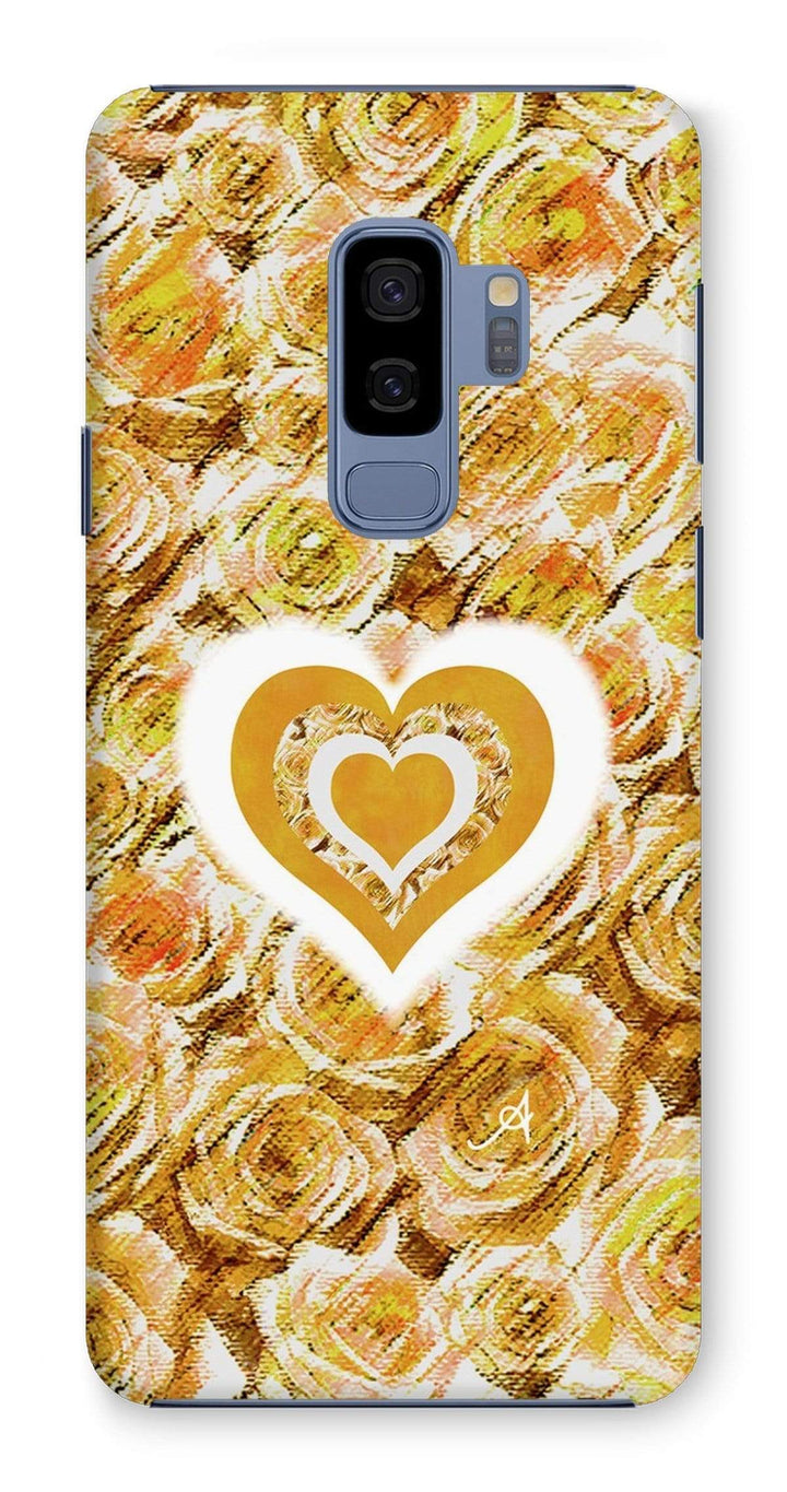 Phone & Tablet Cases Samsung Galaxy S9+ / Snap / Gloss Textured Roses Love & Background Mustard Amanya Design Phone Case Prodigi