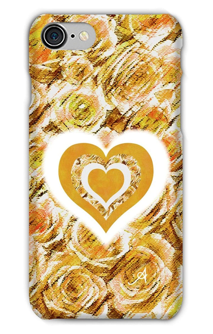 Phone & Tablet Cases iPhone 8 / Snap / Gloss Textured Roses Love & Background Mustard Amanya Design Phone Case Prodigi