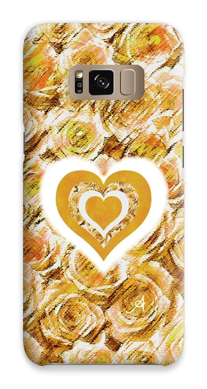 Phone & Tablet Cases Samsung S8 / Snap / Gloss Textured Roses Love & Background Mustard Amanya Design Phone Case Prodigi