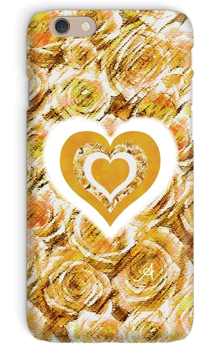 Phone & Tablet Cases iPhone 6 / Snap / Gloss Textured Roses Love & Background Mustard Amanya Design Phone Case Prodigi
