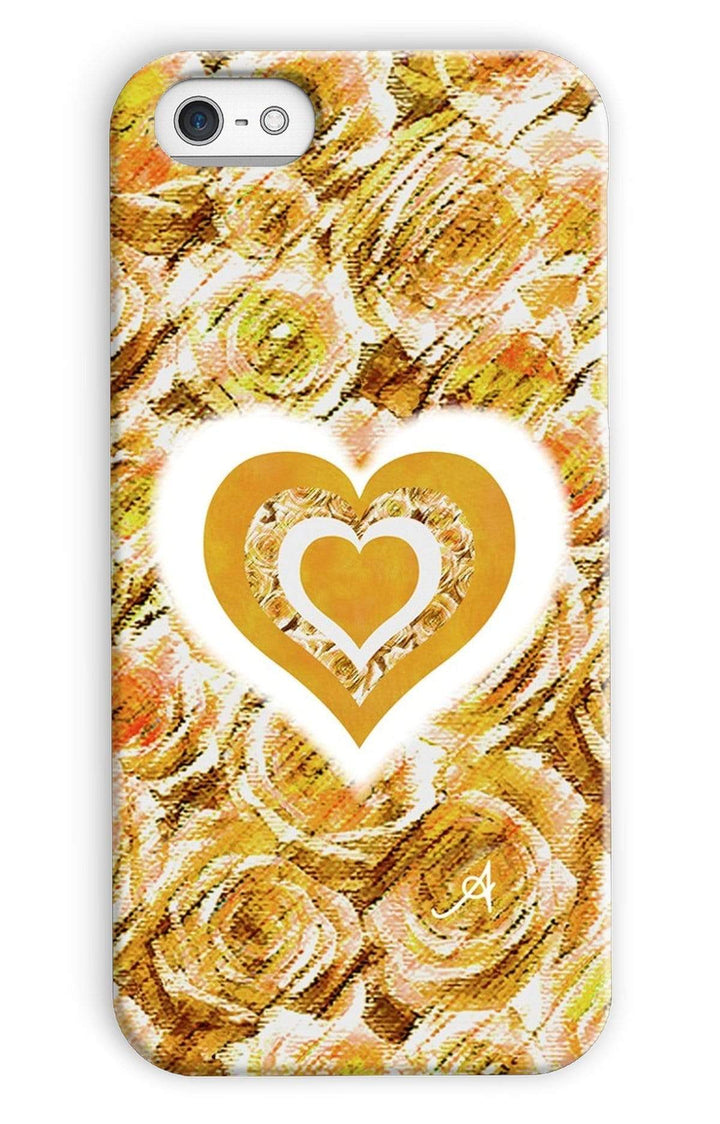 Phone & Tablet Cases iPhone 5c / Snap / Gloss Textured Roses Love & Background Mustard Amanya Design Phone Case Prodigi