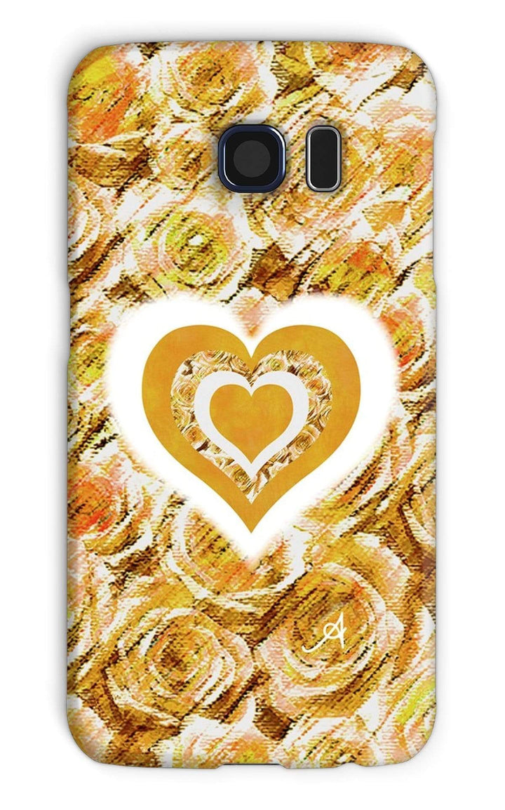 Phone & Tablet Cases Galaxy S6 / Snap / Gloss Textured Roses Love & Background Mustard Amanya Design Phone Case Prodigi