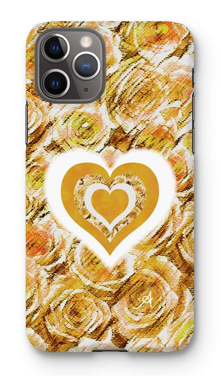 Phone & Tablet Cases iPhone 11 Pro / Snap / Gloss Textured Roses Love & Background Mustard Amanya Design Phone Case Prodigi