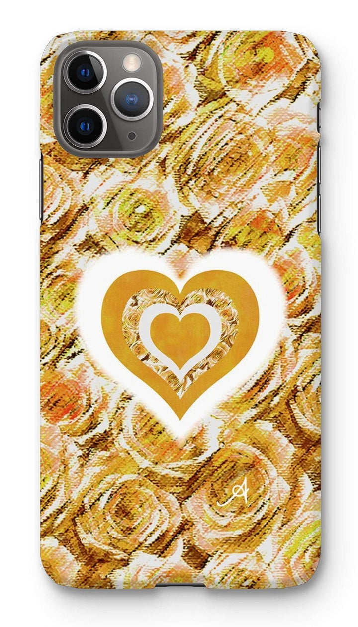 Phone & Tablet Cases iPhone 11 Pro Max / Snap / Gloss Textured Roses Love & Background Mustard Amanya Design Phone Case Prodigi