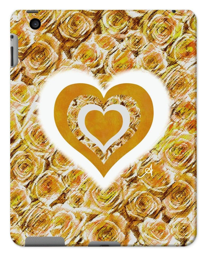 Phone & Tablet Cases iPad 2/3/4 / Gloss Textured Roses Love & Background Mustard Amanya Design Tablet Cases Prodigi