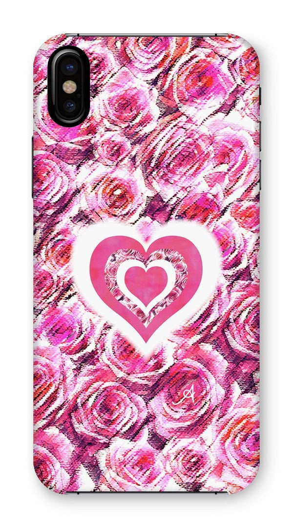 Phone & Tablet Cases iPhone XS / Snap / Gloss Textured Roses Love & Background Pink Amanya Design Phone Case Prodigi