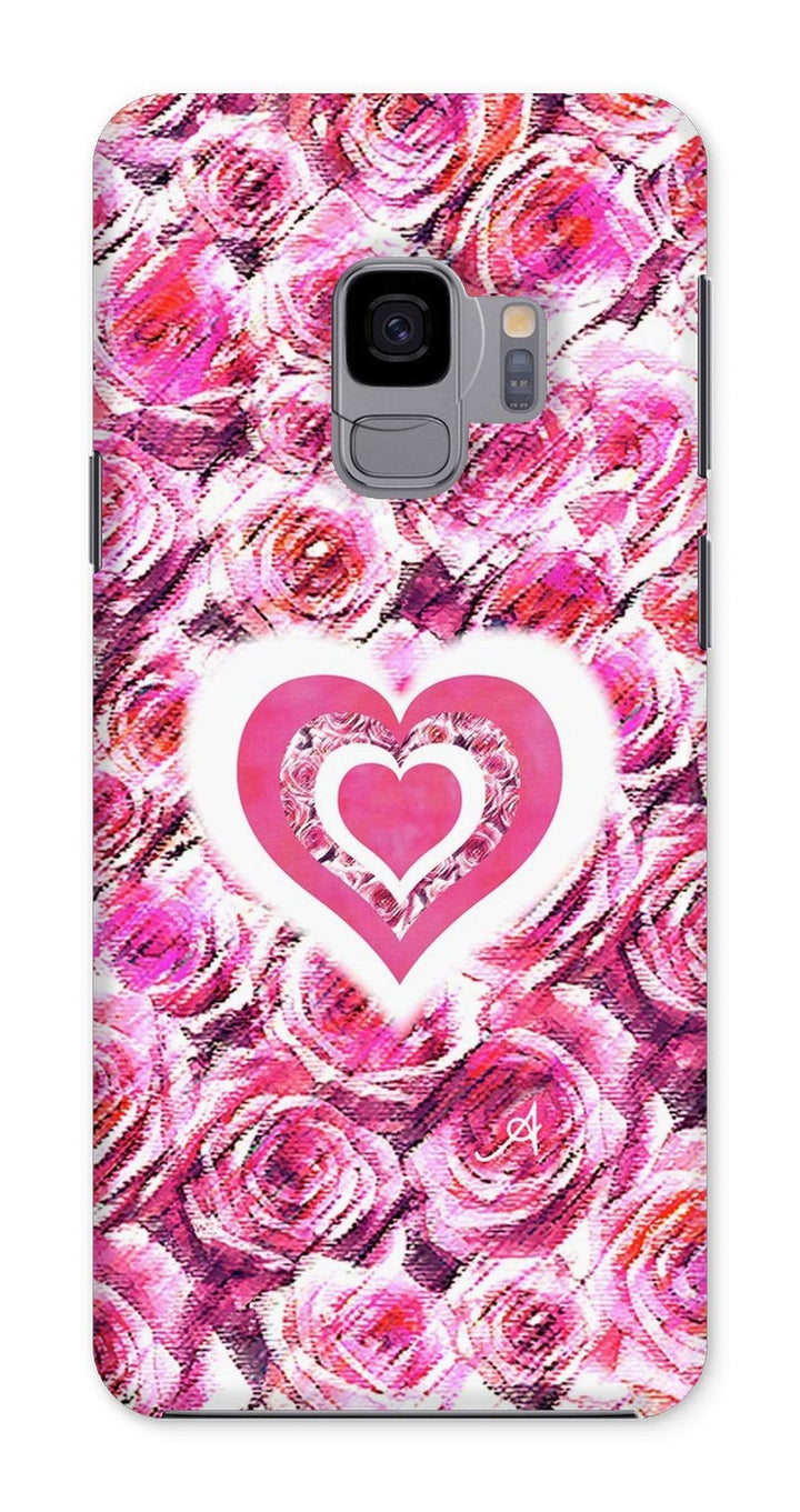 Phone & Tablet Cases Samsung Galaxy S9 / Snap / Gloss Textured Roses Love & Background Pink Amanya Design Phone Case Prodigi