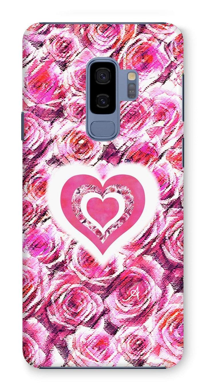 Phone & Tablet Cases Samsung Galaxy S9+ / Snap / Gloss Textured Roses Love & Background Pink Amanya Design Phone Case Prodigi