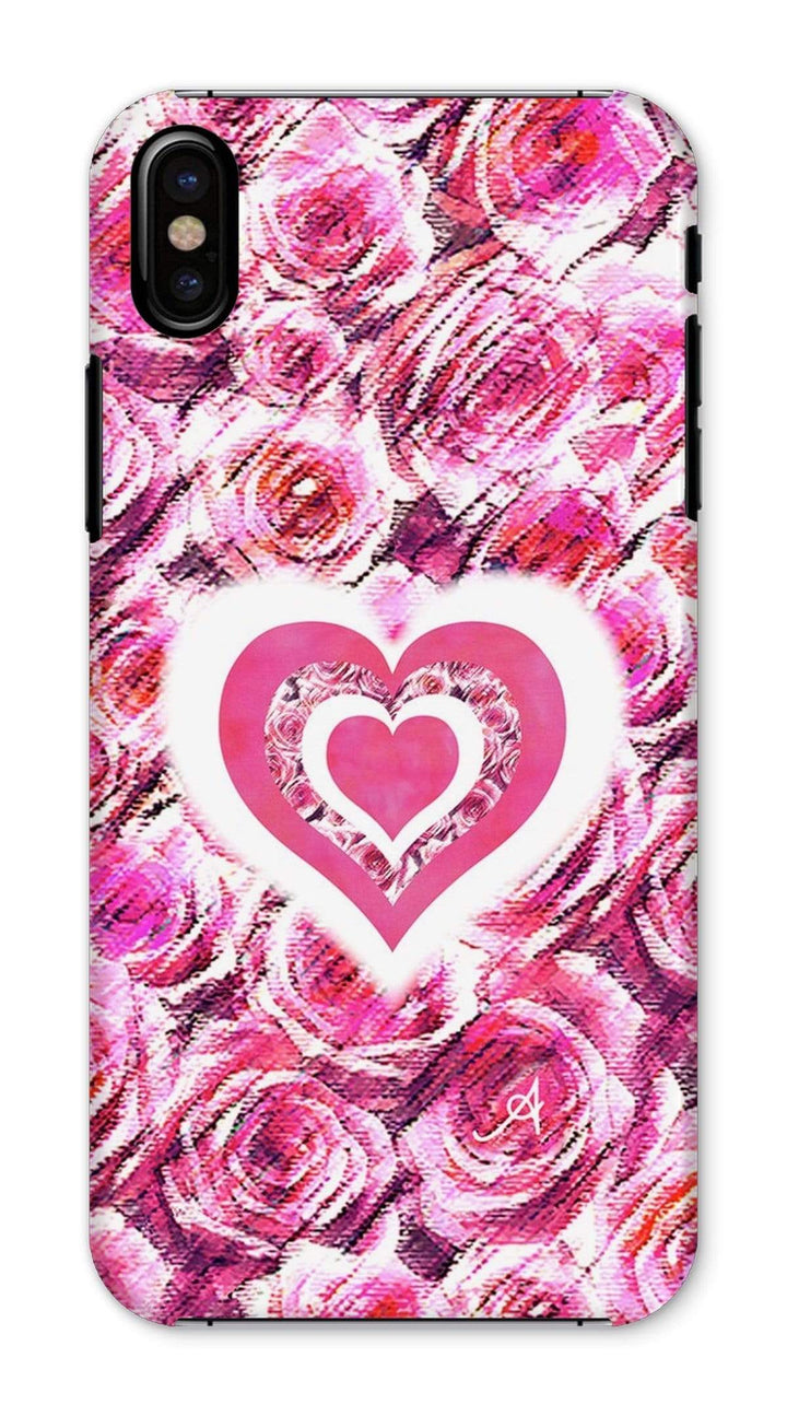 Phone & Tablet Cases iPhone X / Snap / Gloss Textured Roses Love & Background Pink Amanya Design Phone Case Prodigi