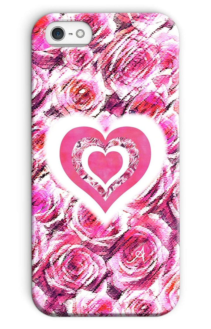 Phone & Tablet Cases iPhone SE / Snap / Gloss Textured Roses Love & Background Pink Amanya Design Phone Case Prodigi