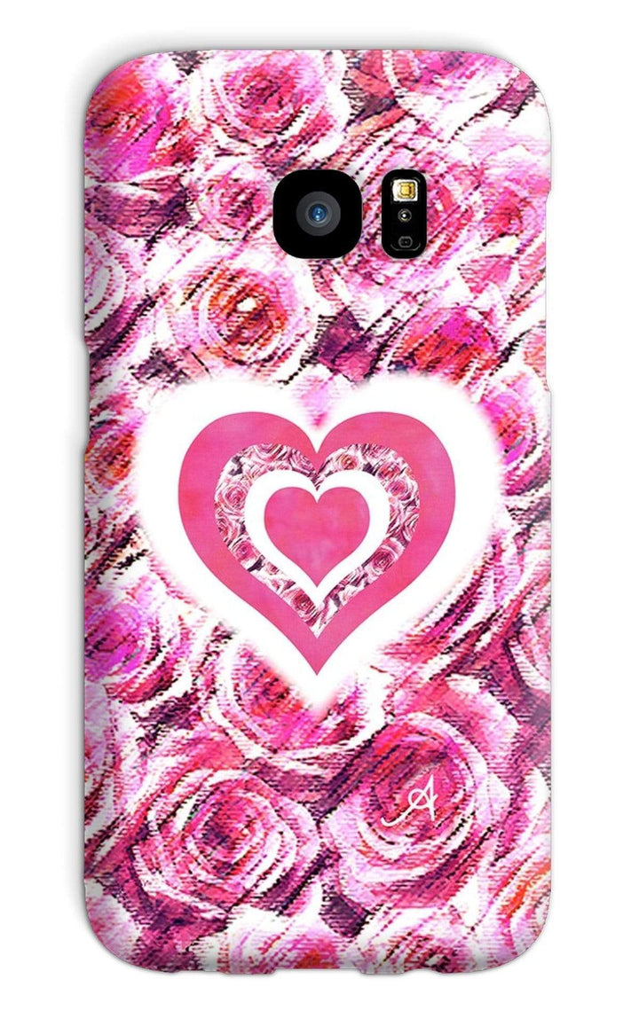 Phone & Tablet Cases Galaxy S7 / Snap / Gloss Textured Roses Love & Background Pink Amanya Design Phone Case Prodigi