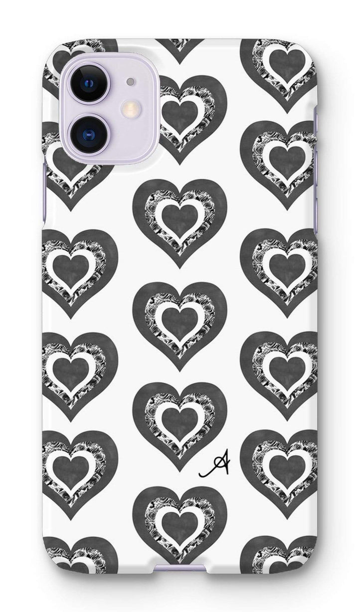 Phone & Tablet Cases iPhone 11 / Snap / Gloss Textured Roses Love Black Amanya Design Phone Case Prodigi