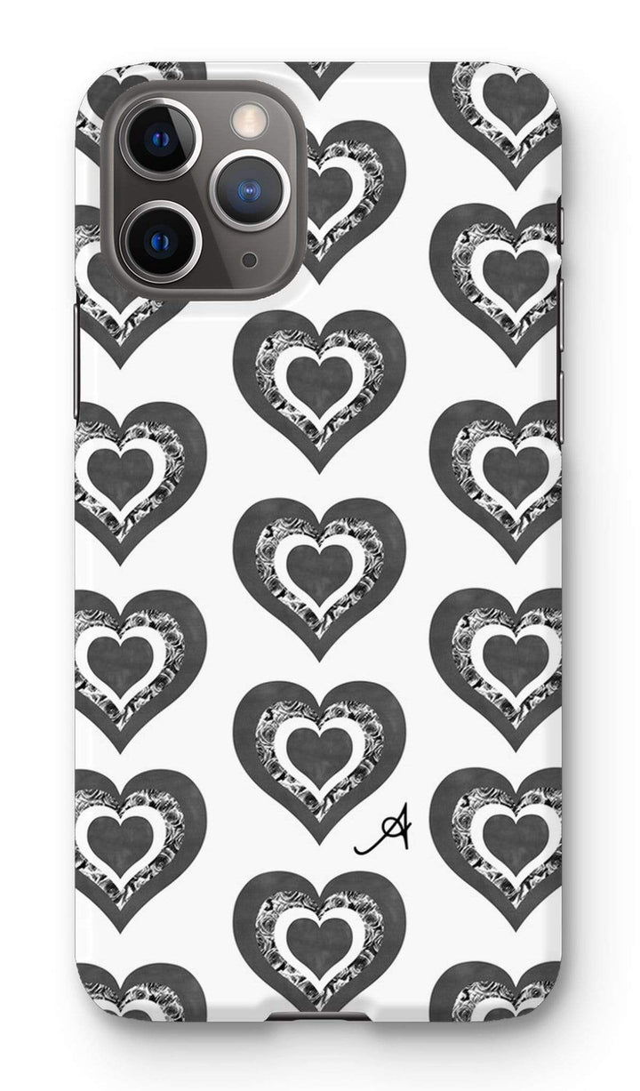 Phone & Tablet Cases iPhone 11 Pro / Snap / Gloss Textured Roses Love Black Amanya Design Phone Case Prodigi