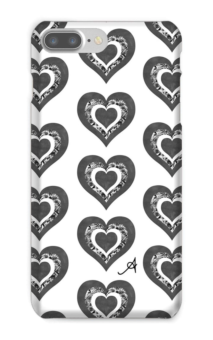 Phone & Tablet Cases iPhone 8 Plus / Snap / Gloss Textured Roses Love Black Amanya Design Phone Case Prodigi