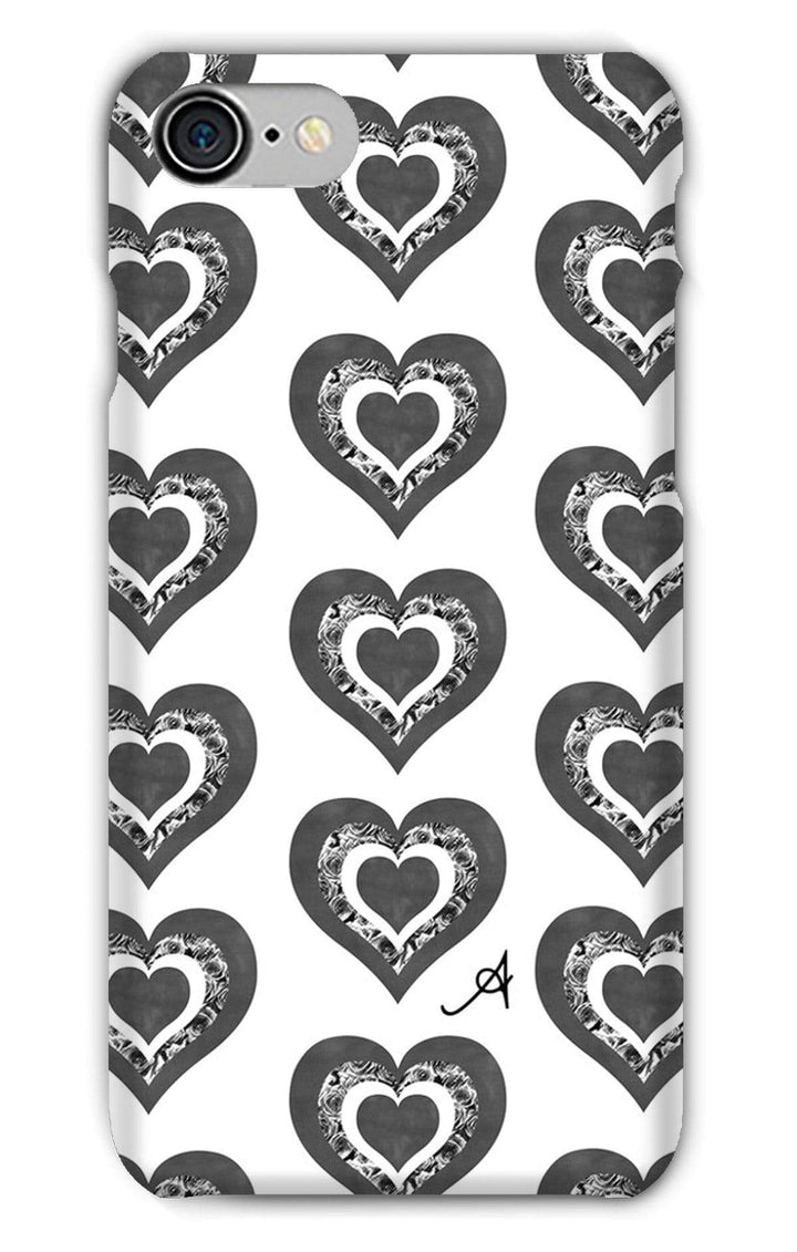 Phone & Tablet Cases iPhone 8 / Snap / Gloss Textured Roses Love Black Amanya Design Phone Case Prodigi