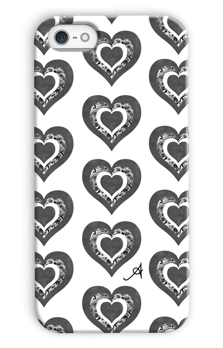 Phone & Tablet Cases iPhone 5c / Snap / Gloss Textured Roses Love Black Amanya Design Phone Case Prodigi