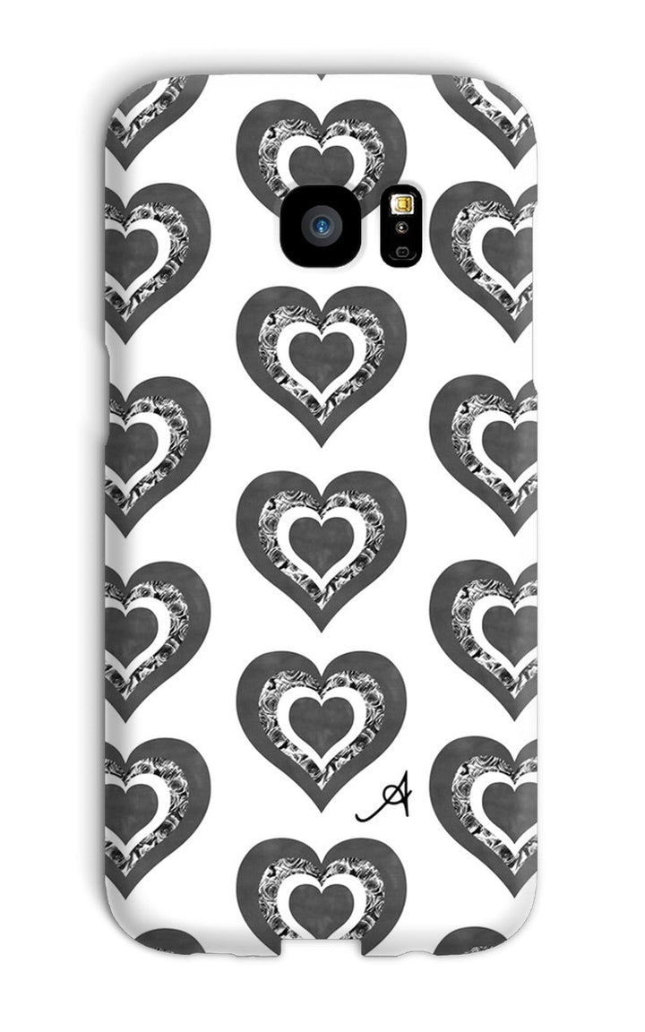 Phone & Tablet Cases Galaxy S7 Edge / Snap / Gloss Textured Roses Love Black Amanya Design Phone Case Prodigi