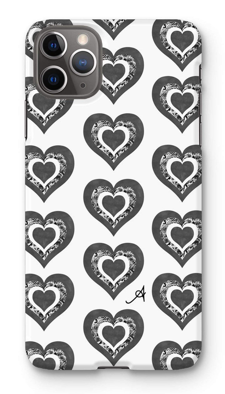 Phone & Tablet Cases iPhone 11 Pro Max / Snap / Gloss Textured Roses Love Black Amanya Design Phone Case Prodigi