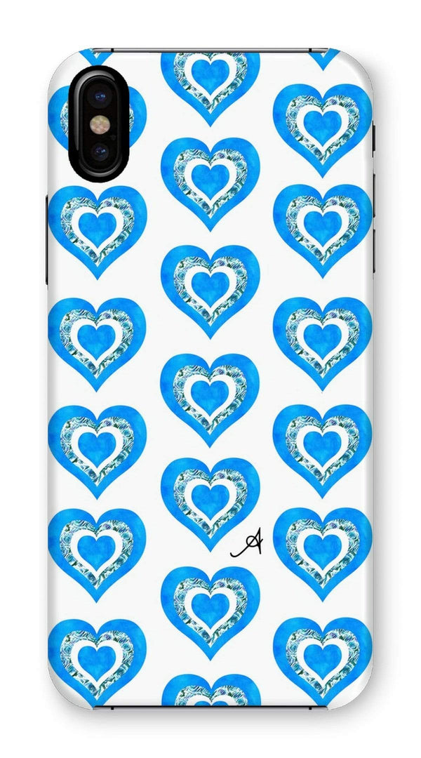 Phone & Tablet Cases iPhone XS / Snap / Gloss Textured Roses Love Blue Amanya Design Phone Case Prodigi