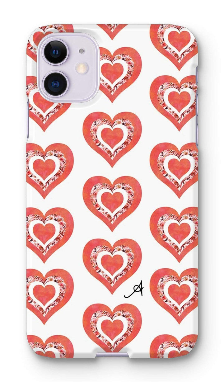 Phone & Tablet Cases iPhone 11 / Snap / Gloss Textured Roses Love Coral Amanya Design Phone Case Prodigi