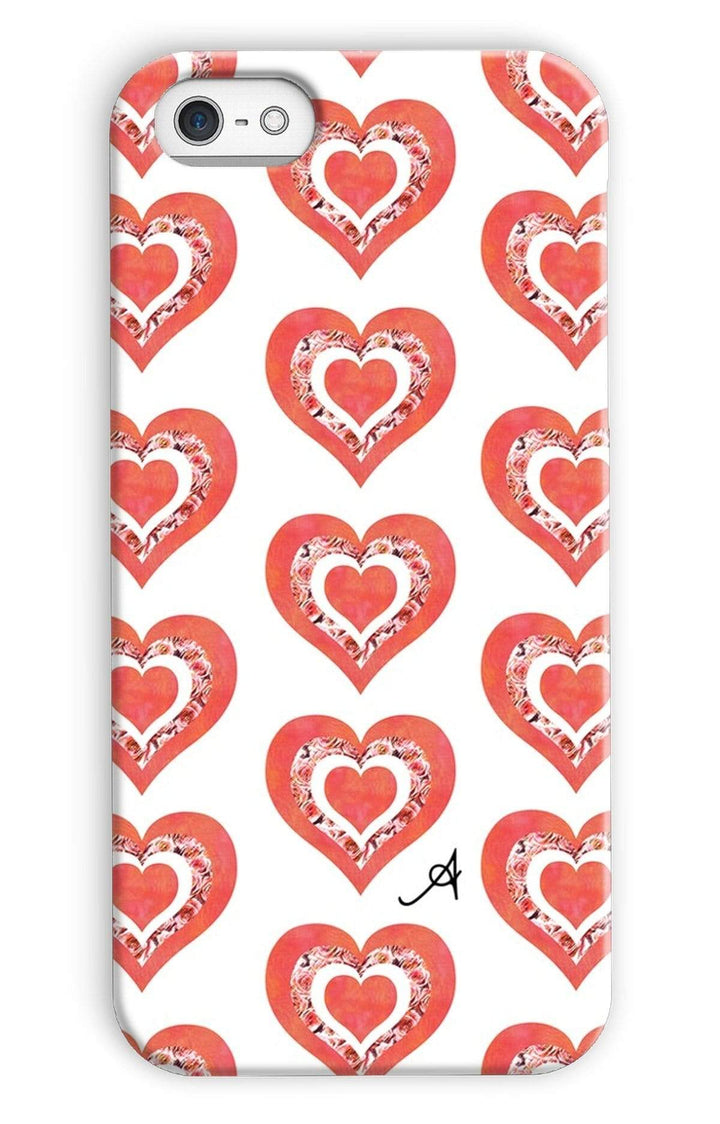 Phone & Tablet Cases iPhone 5c / Snap / Gloss Textured Roses Love Coral Amanya Design Phone Case Prodigi