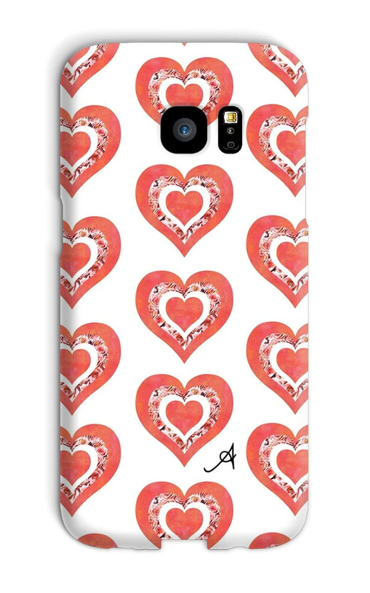 Phone & Tablet Cases Galaxy S7 Edge / Snap / Gloss Textured Roses Love Coral Amanya Design Phone Case Prodigi