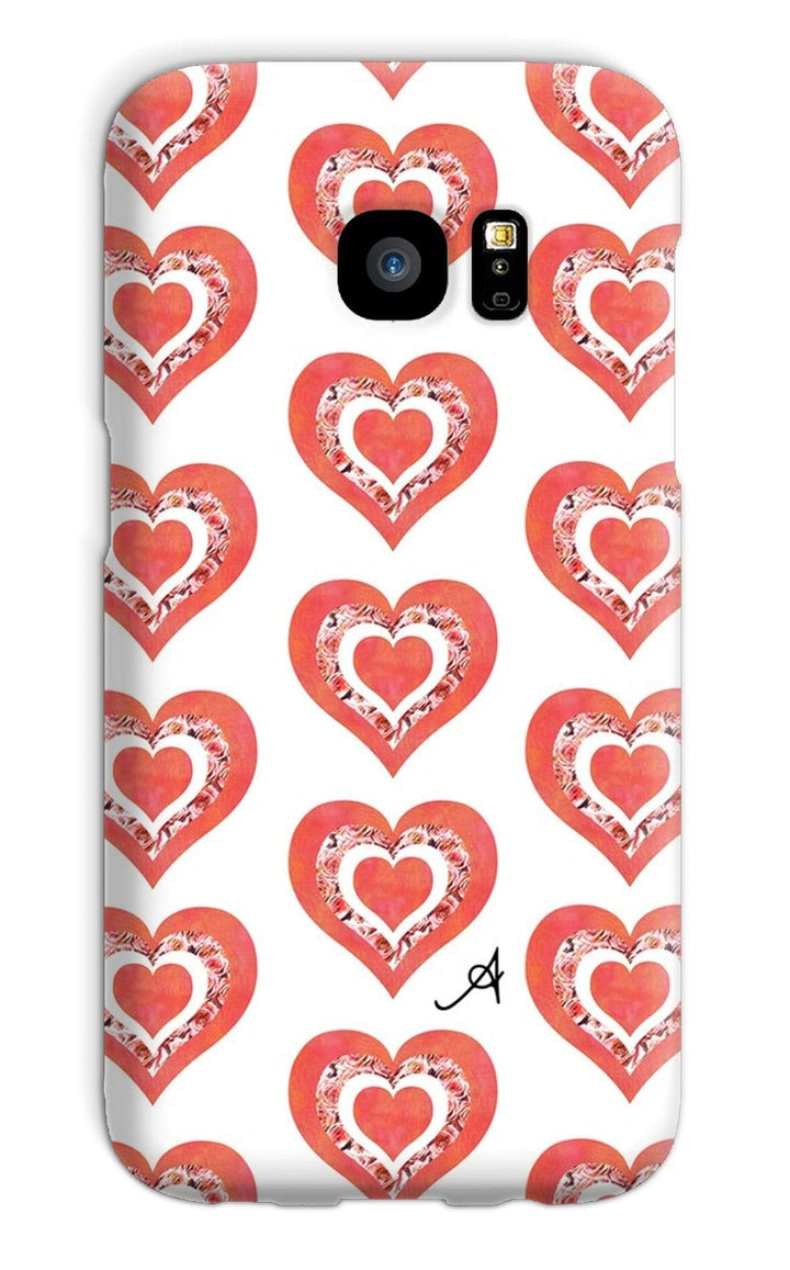 Phone & Tablet Cases Galaxy S7 / Snap / Gloss Textured Roses Love Coral Amanya Design Phone Case Prodigi