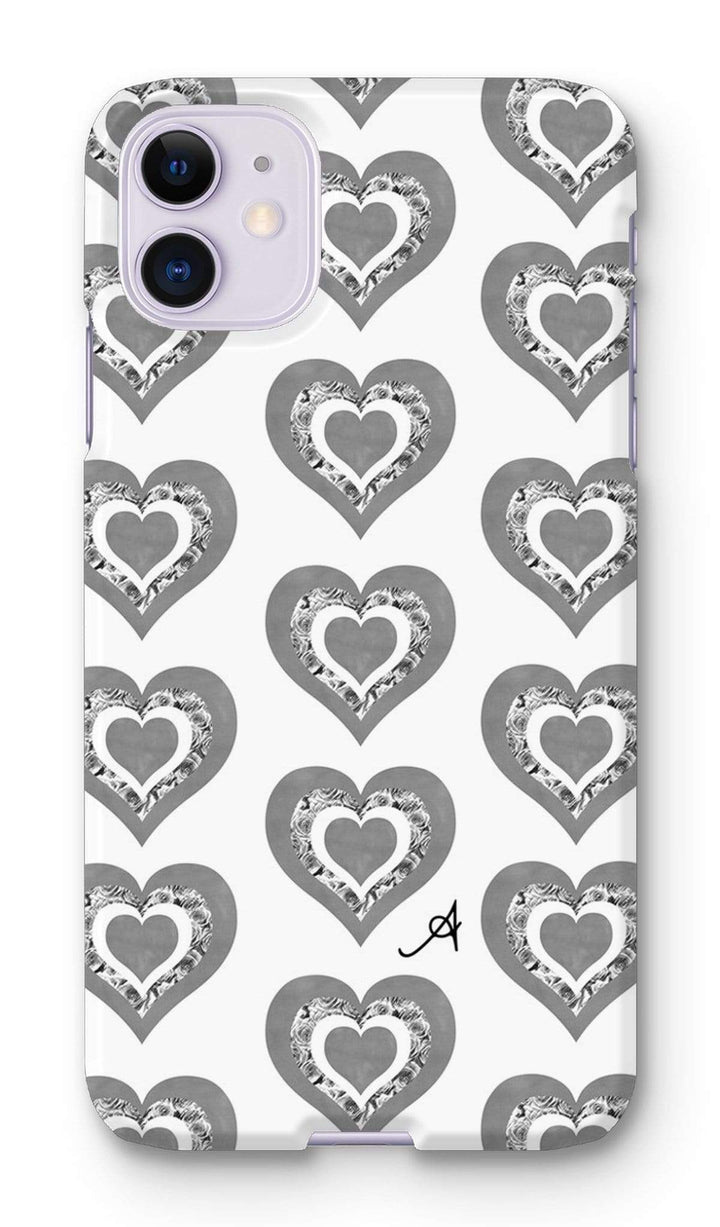 Phone & Tablet Cases iPhone 11 / Snap / Gloss Textured Roses Love Monochrome Amanya Design Phone Case Prodigi