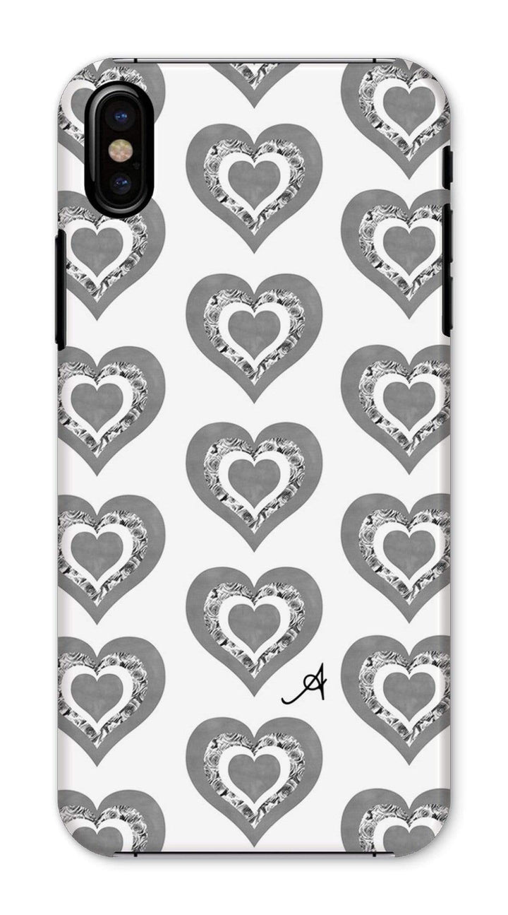 Phone & Tablet Cases iPhone X / Snap / Gloss Textured Roses Love Monochrome Amanya Design Phone Case Prodigi
