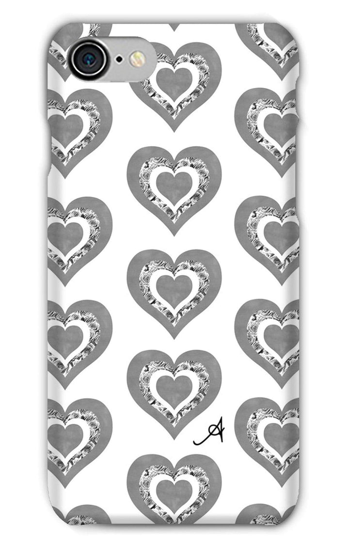 Phone & Tablet Cases iPhone 8 / Snap / Gloss Textured Roses Love Monochrome Amanya Design Phone Case Prodigi