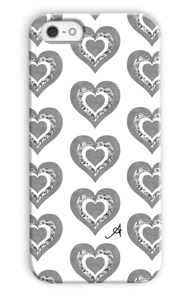 Phone & Tablet Cases iPhone 5c / Snap / Gloss Textured Roses Love Monochrome Amanya Design Phone Case Prodigi