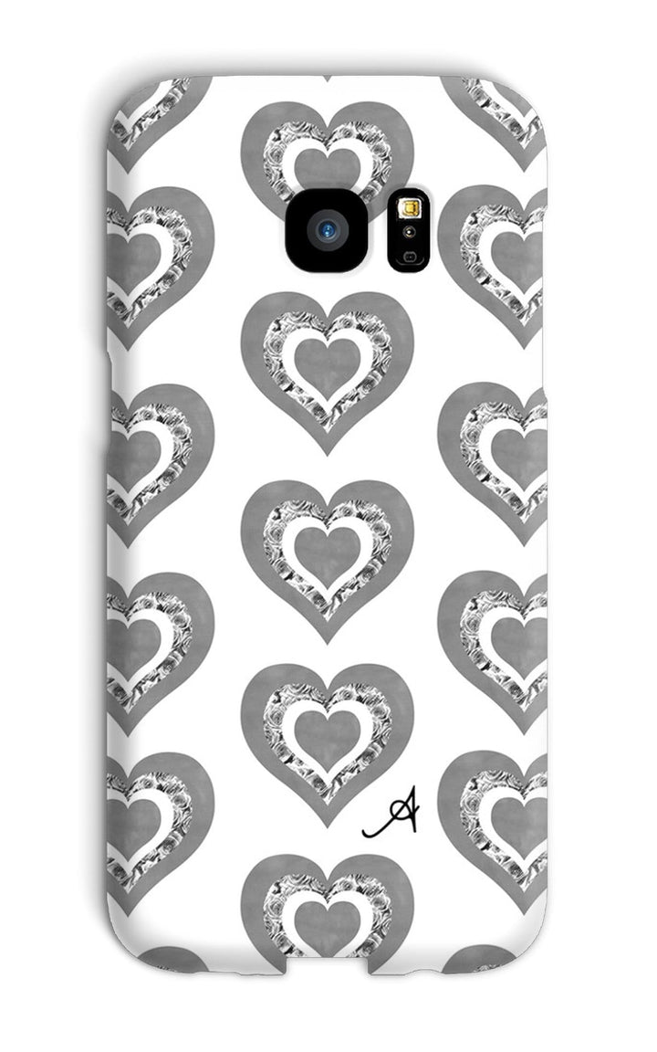 Phone & Tablet Cases Galaxy S7 Edge / Snap / Gloss Textured Roses Love Monochrome Amanya Design Phone Case Prodigi