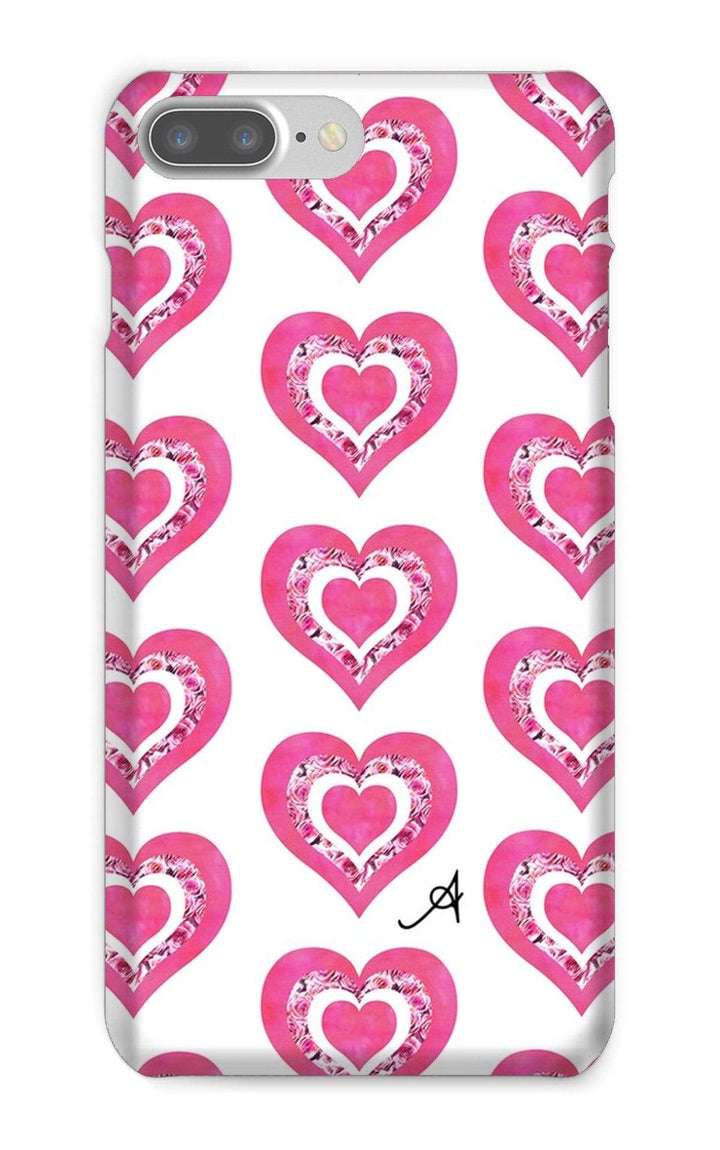 Phone & Tablet Cases iPhone 8 Plus / Snap / Gloss Textured Roses Love Pink Amanya Design Phone Case Prodigi