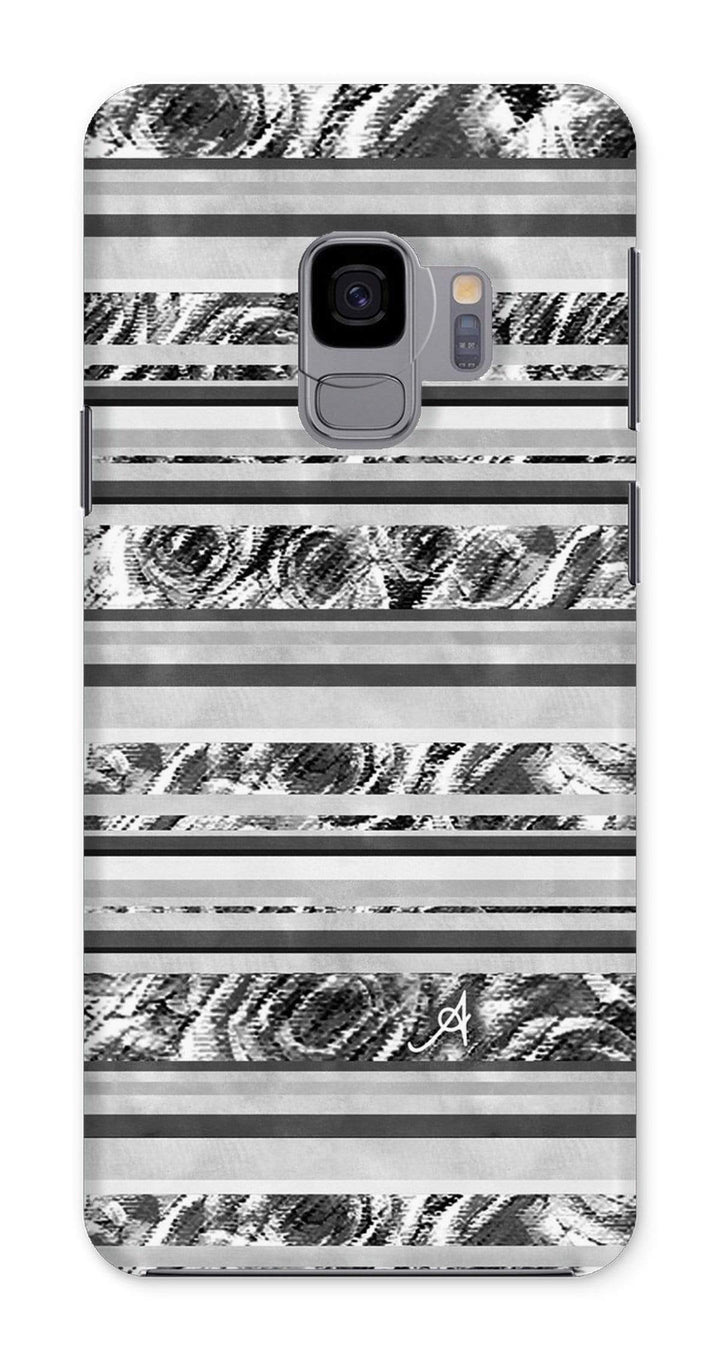 Phone & Tablet Cases Samsung Galaxy S9 / Snap / Gloss Textured Roses Stripe Black Amanya Design Phone Case Prodigi