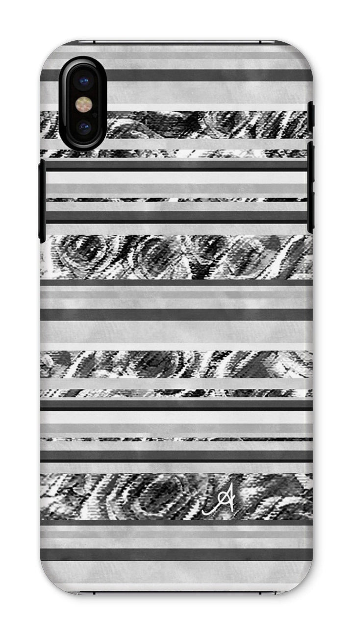 Phone & Tablet Cases iPhone X / Snap / Gloss Textured Roses Stripe Black Amanya Design Phone Case Prodigi