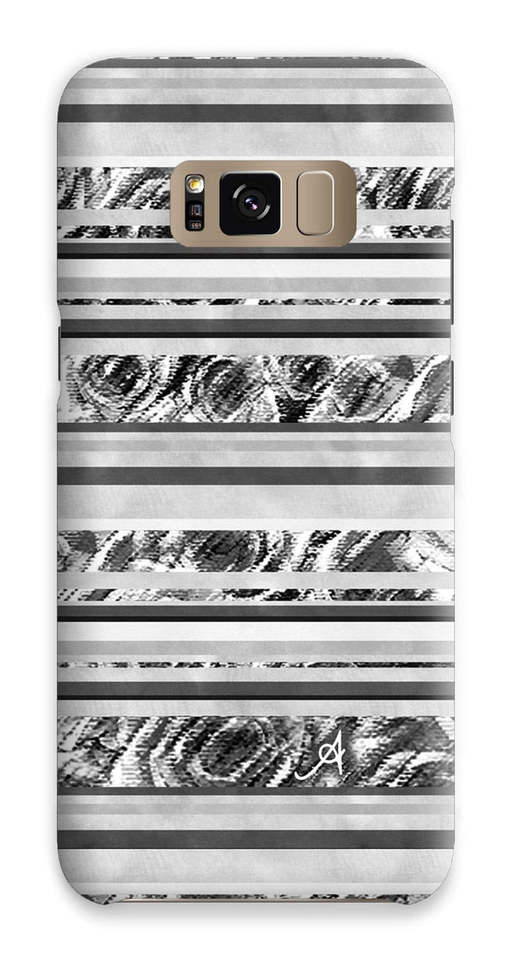 Phone & Tablet Cases Samsung S8 / Snap / Gloss Textured Roses Stripe Black Amanya Design Phone Case Prodigi