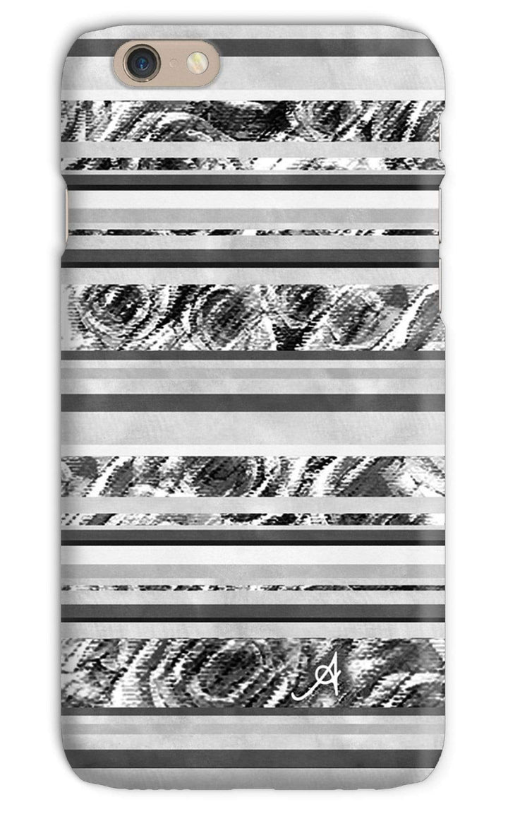 Phone & Tablet Cases iPhone 6s / Snap / Gloss Textured Roses Stripe Black Amanya Design Phone Case Prodigi