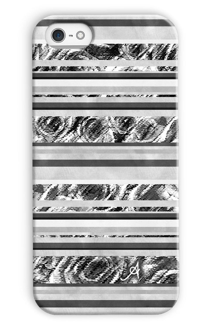 Phone & Tablet Cases iPhone 5c / Snap / Gloss Textured Roses Stripe Black Amanya Design Phone Case Prodigi