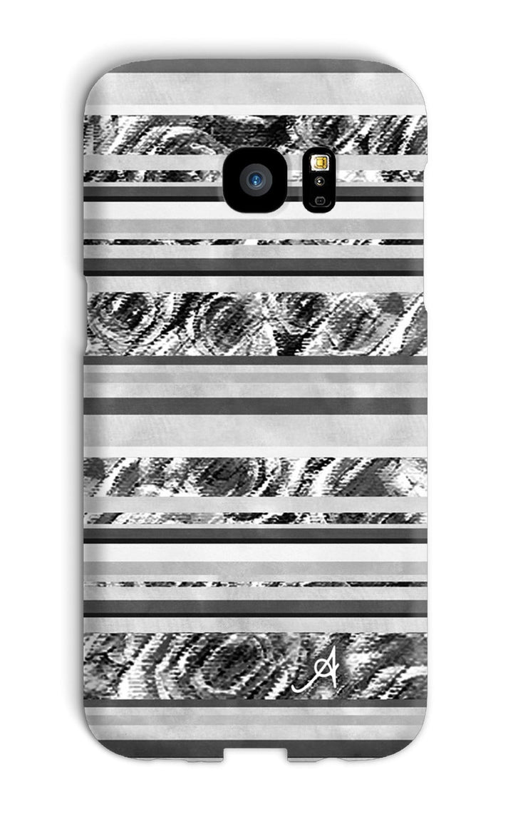 Phone & Tablet Cases Galaxy S7 Edge / Snap / Gloss Textured Roses Stripe Black Amanya Design Phone Case Prodigi