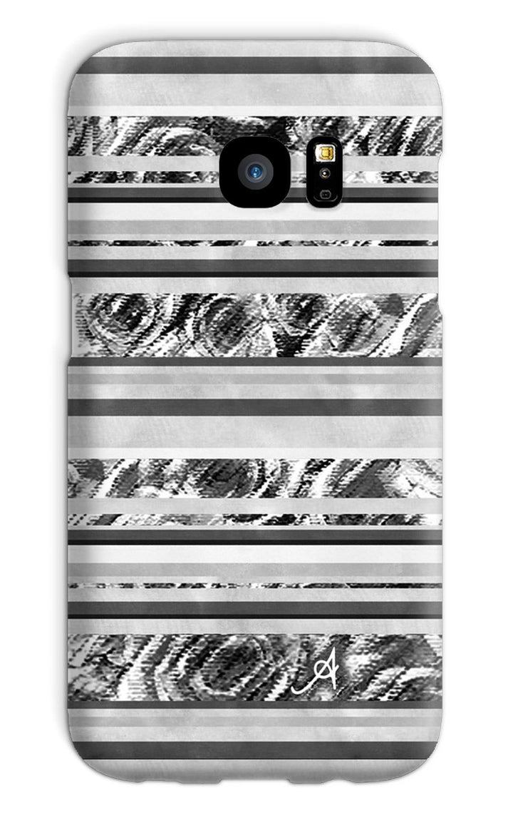 Phone & Tablet Cases Galaxy S7 / Snap / Gloss Textured Roses Stripe Black Amanya Design Phone Case Prodigi