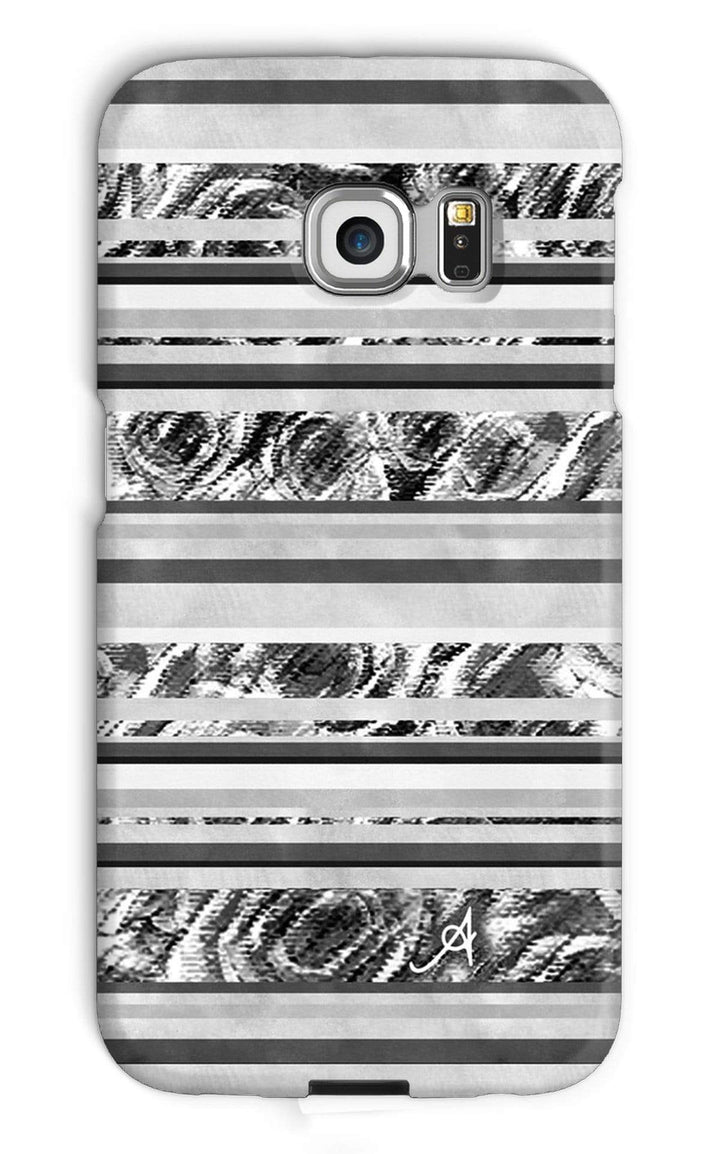 Phone & Tablet Cases Galaxy S6 Edge / Snap / Gloss Textured Roses Stripe Black Amanya Design Phone Case Prodigi