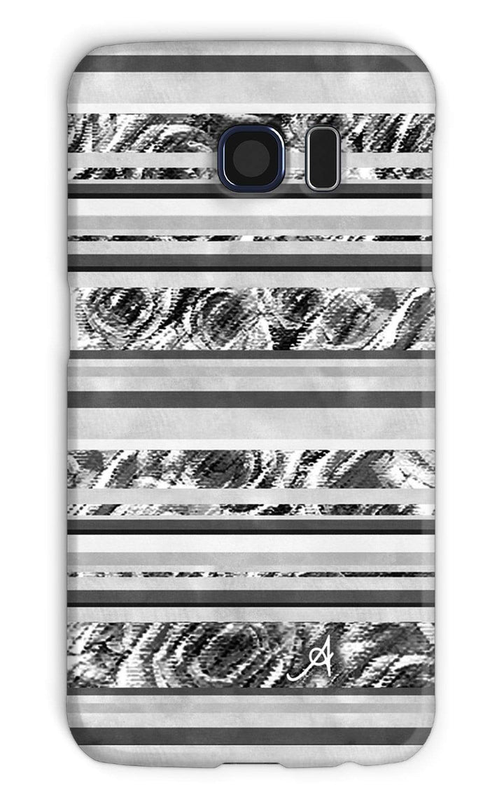 Phone & Tablet Cases Galaxy S6 / Snap / Gloss Textured Roses Stripe Black Amanya Design Phone Case Prodigi